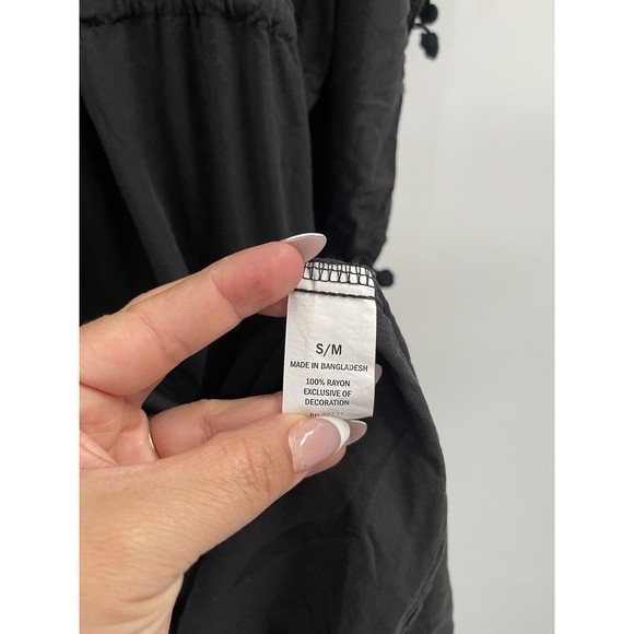 Wave Zone Woman‎ Black Beach Coverup s/m V-Neck Summer Swimming Rayon Onepiece - Picture 5 of 7